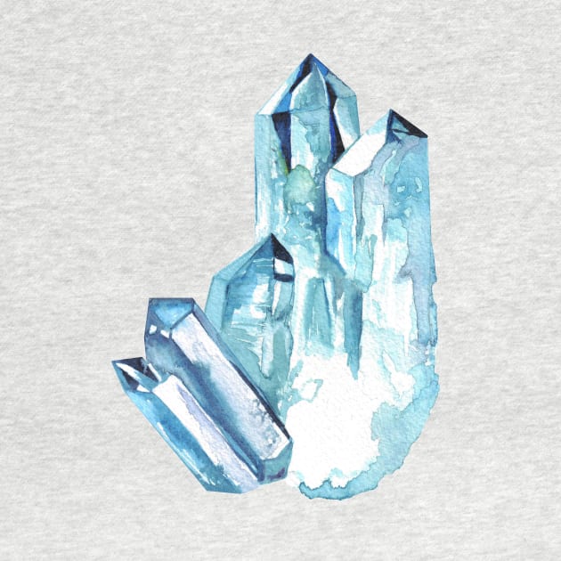 Aqua Aura Quartz Crystal by ancapora